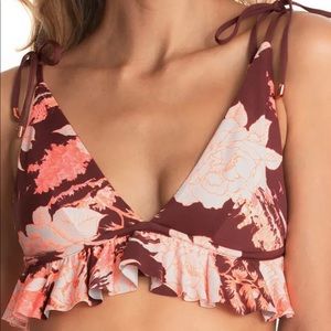 Maaji Piccadilly Flounce Red Floral Bikini Top